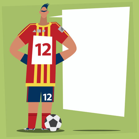 Soccer player with speech bubbleのイラスト素材