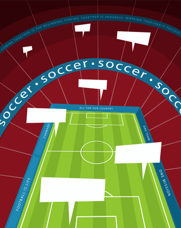 Soccer stadium with speech bubbleのイラスト素材