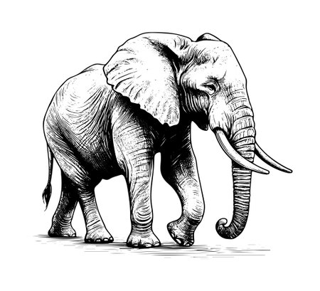 Elephant on a white background. Vector illustration of an elephant.のイラスト素材