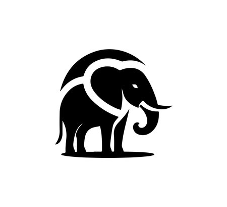 Elephant logo design vector template. Elephant icon vector illustration design.のイラスト素材