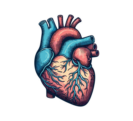 Human heart. Vector illustration of human heart. Colorful hand drawn sketch.のイラスト素材
