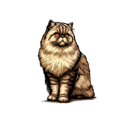 Ragdoll Cat hand drawn vector illustrationのイラスト素材