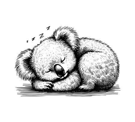 koala hand drawn vector illustrationのイラスト素材