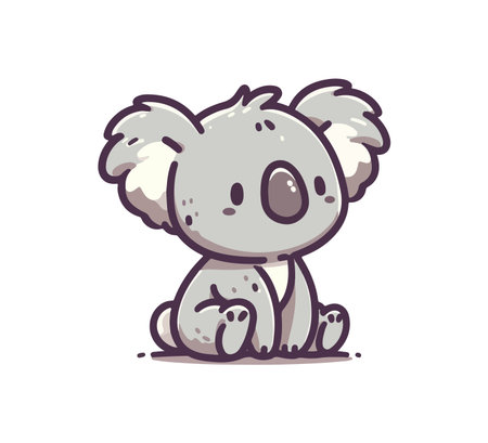 koala hand drawn vector illustrationのイラスト素材
