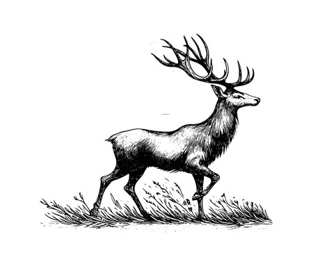 Reindeer Hand Drawn Vector illustration graphicのイラスト素材