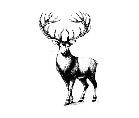 Reindeer Hand Drawn Vector illustration graphicのイラスト素材