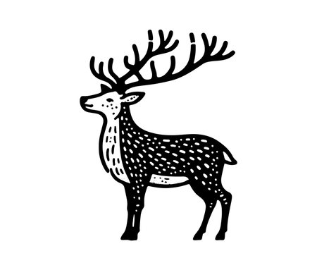 Reindeer Hand Drawn Vector illustration graphicのイラスト素材