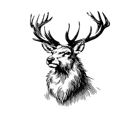Reindeer Hand Drawn Vector illustration graphicのイラスト素材