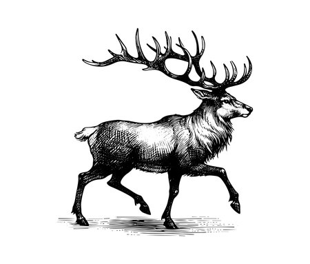 Reindeer Hand Drawn Vector illustration graphicのイラスト素材