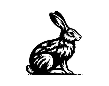 Hare hand drawn vector illustrationのイラスト素材