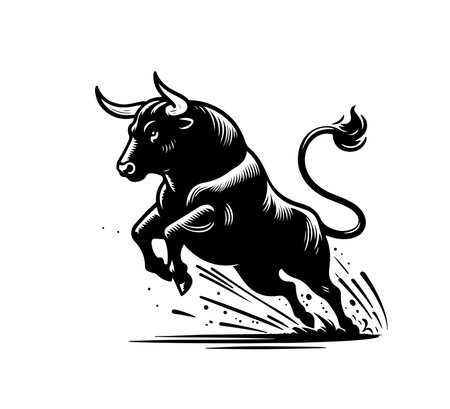 Spanish Fighting Bull hand drawn vectorのイラスト素材