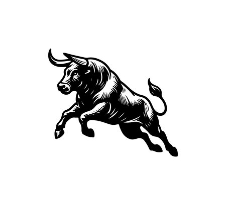 Spanish Fighting Bull hand drawn vectorのイラスト素材