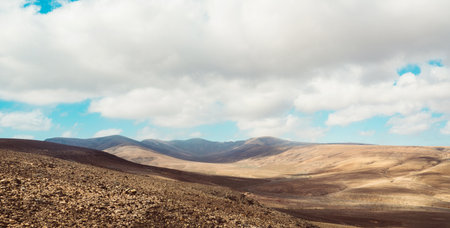 Beautiful panoramic landscape of fuerteventura