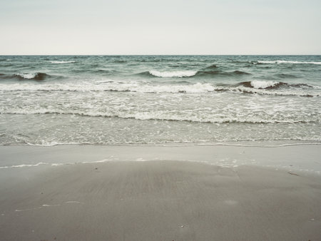 Beautiful front view of sea waves
