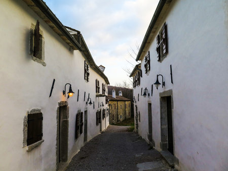 Old town center streetの写真素材