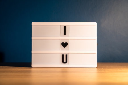 I love you concept. White letter board with i love you words. Valentines day concept. Letter board...