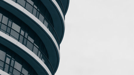 Architecture detail background. Skyscrapers exterior. Details of complex high rise building....