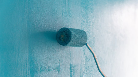 Painting wall. diy concept. Home interior improvement. Renovating house. Do it yourself concept....