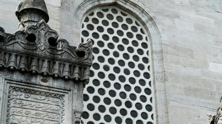 Mausoleum of Sultan Suleyman the Magnificent in Istanbul Turkey. Kanuni Sultan Suleyman Turbesi is...