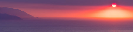 Sunset sky landscape, Beautiful sunset tranquil sceneの写真素材