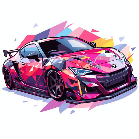 rece car livery illustrationのイラスト素材