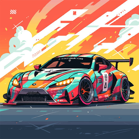 rece car livery illustrationのイラスト素材