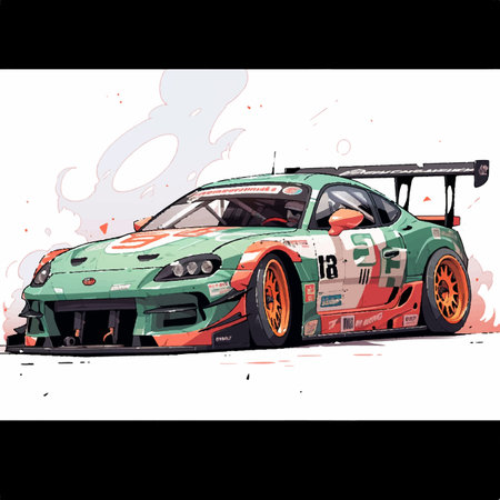 rece car livery illustrationのイラスト素材