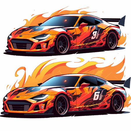 rece car livery illustrationのイラスト素材