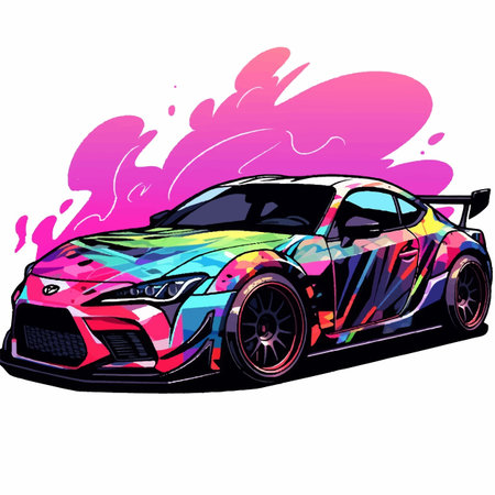 rece car livery illustrationのイラスト素材