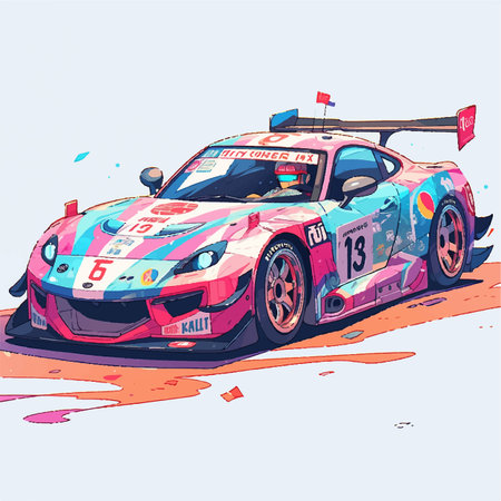 rece car livery illustrationのイラスト素材