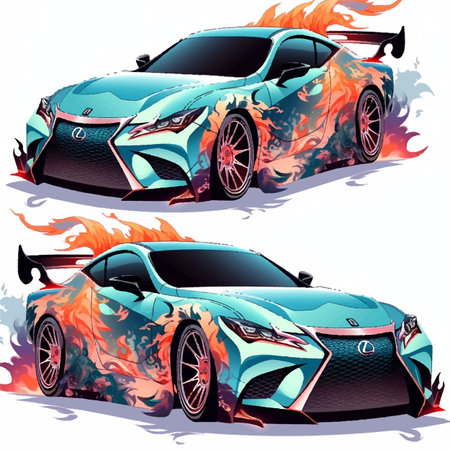 rece car livery illustrationのイラスト素材