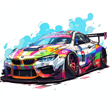 rece car livery illustrationのイラスト素材