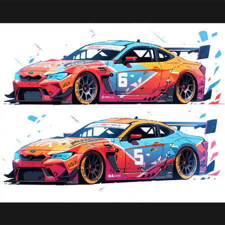 rece car livery illustrationのイラスト素材