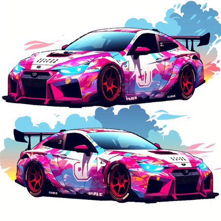 rece car livery illustrationのイラスト素材