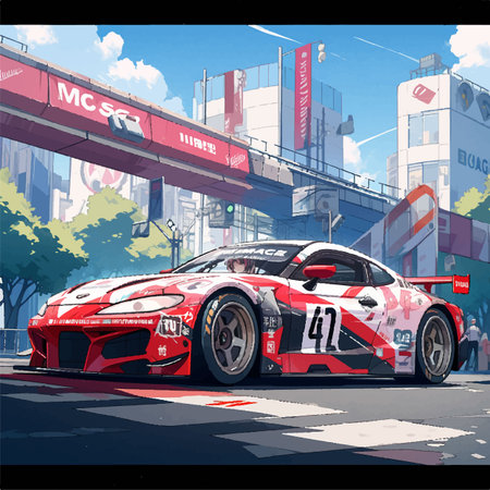 rece car livery illustrationのイラスト素材