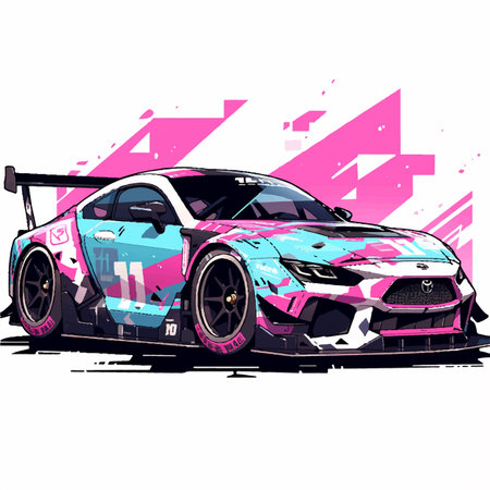 rece car livery illustrationのイラスト素材