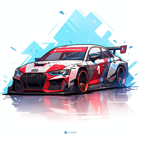 rece car livery illustrationのイラスト素材