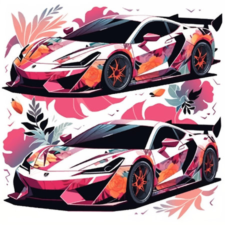 rece car livery illustrationのイラスト素材