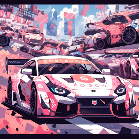 rece car livery illustrationのイラスト素材