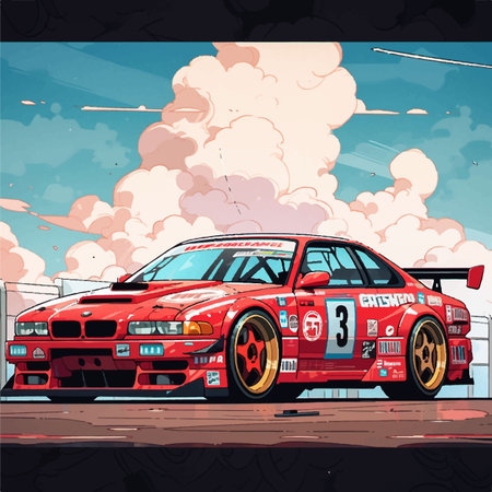 rece car livery illustrationのイラスト素材