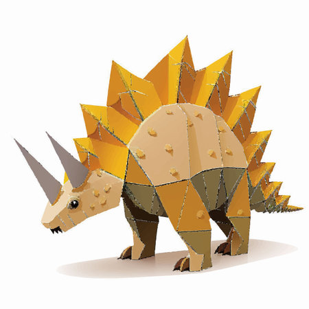 cartoon Stegosaurus Dinosaur vector illustrationのイラスト素材