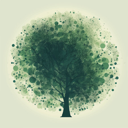 green growing trees in a circleのイラスト素材