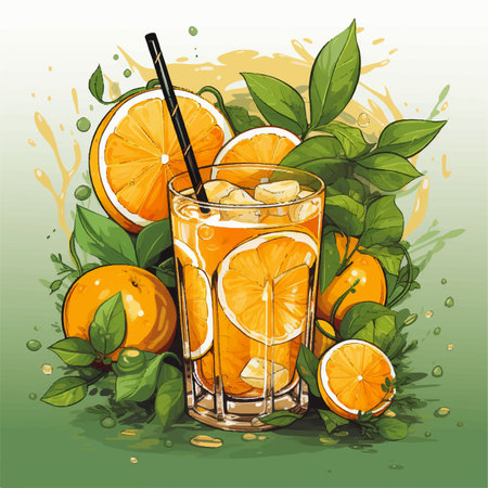 fresh juice drink liquid mamphis social media postのイラスト素材