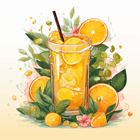 fresh juice drink liquid mamphis social media postのイラスト素材