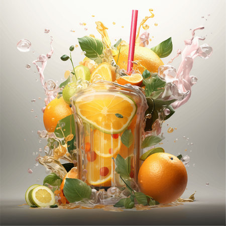fresh juice drink liquid mamphis social media postのイラスト素材