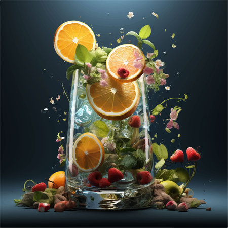 fresh juice drink liquid mamphis social media postのイラスト素材