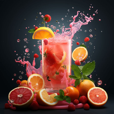 fresh juice drink liquid mamphis social media postのイラスト素材