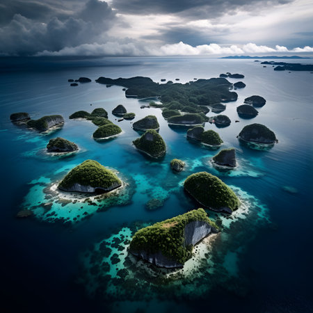 Aerial view of beautiful small islands in Andaman sea, Thailandの素材