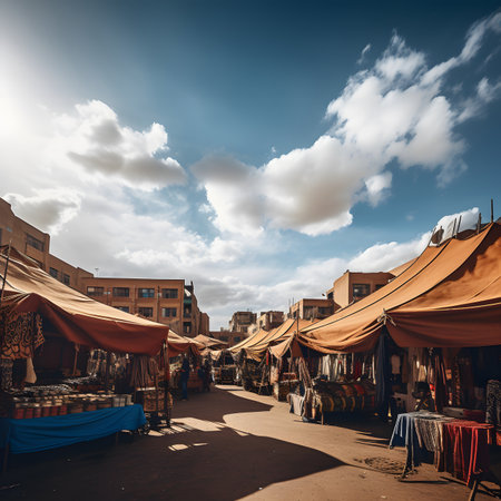 A street market in Essaouria, Morocco, Africa.の素材