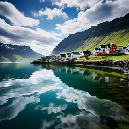 Beautiful view of the village of Snaefellsnes peninsula, Icelandの素材